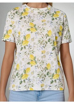 Sinsay - Wzorzysta koszulka z krótkim rękawem - biały ze sklepu Sinsay w kategorii Bluzki damskie - zdjęcie 187999775