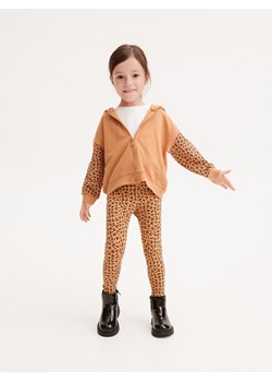 Reserved - Bawełniane legginsy w cętki - beżowy ze sklepu Reserved w kategorii Spodnie dziewczęce - zdjęcie 188000846