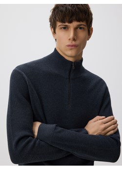 Reserved - Sweter z rozpinanym golfem - granatowy ze sklepu Reserved w kategorii Swetry męskie - zdjęcie 188000938