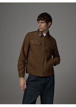 Reserved - Kurtka z imitacji zamszu - brązowy ze sklepu Reserved w kategorii Kurtki męskie - zdjęcie 188001126
