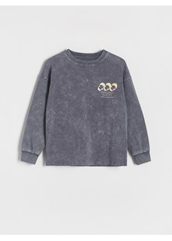 Reserved - Bluza oversize z nadrukami - ciemnoszary ze sklepu Reserved w kategorii Bluzy chłopięce - zdjęcie 188001509
