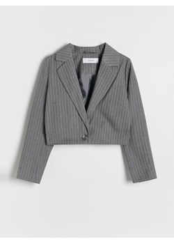 Reserved - Krótka marynarka z wiskozą - ciemnoszary ze sklepu Reserved w kategorii Marynarki damskie - zdjęcie 188001548