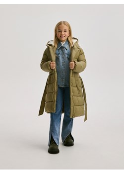 Reserved - Pikowany płaszcz z ociepleniem - zielony ze sklepu Reserved w kategorii Płaszcze dziewczęce - zdjęcie 188001678
