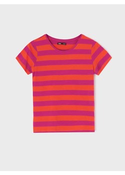 Sinsay - Bawełniana koszulka w paski - różowy ze sklepu Sinsay w kategorii Bluzki damskie - zdjęcie 188001915