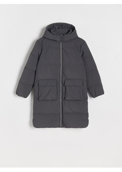 Reserved - Długi płaszcz z puchem - ciemnoszary ze sklepu Reserved w kategorii Płaszcze dziewczęce - zdjęcie 188003058