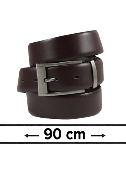 Pasek do Spodni Męski, Ciemny Brązowy 90cm, Skórzany, Elegancki, Możliwość Skrócenia -ZET PSZET0011ciembraz90 ze sklepu JegoSzafa.pl w kategorii Paski męskie - zdjęcie 188003509