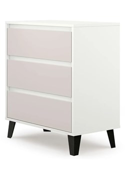 Komoda z 3 szufladami w stylu skandynawskim biały + kaszmir L8-C54 ze sklepu Edinos.pl w kategorii Komody - zdjęcie 188004706