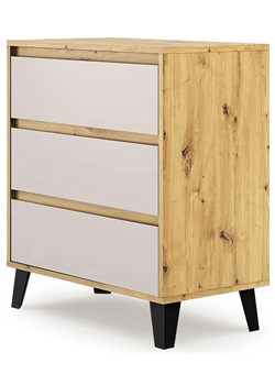 Komoda z 3 szufladami do sypialni dąb artisan + kaszmir G2-S61 ze sklepu Edinos.pl w kategorii Komody - zdjęcie 188004718
