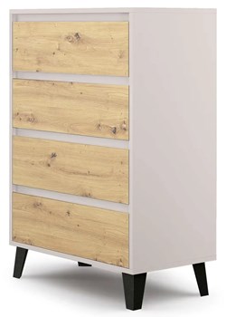 Komoda na czarnych nóżkach kaszmir + dąb artisan D1-L52 ze sklepu Edinos.pl w kategorii Komody - zdjęcie 188004767