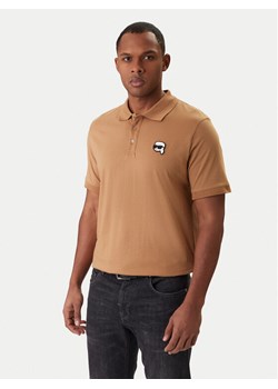 KARL LAGERFELD Polo 745710 561224 Beżowy Regular Fit ze sklepu MODIVO w kategorii T-shirty męskie - zdjęcie 188005469
