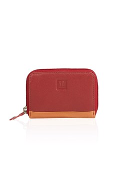 czerwone małe etui skórzane na wizytówki ze sklepu Słoń Torbalski w kategorii Portfele damskie - zdjęcie 188006125