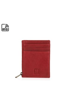 czerwony portfel skórzany / etui KLASYCZNY ze sklepu Słoń Torbalski w kategorii Portfele damskie - zdjęcie 188006175