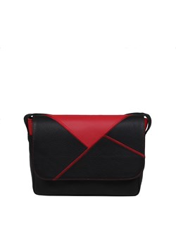 czarno-czerwona torebka damska skórzana patchworkowa Zula na ramię ze sklepu Słoń Torbalski w kategorii Listonoszki - zdjęcie 188006236
