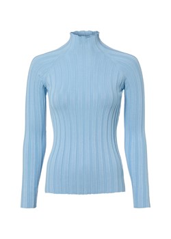 Marie Lund Damska dzianinowa koszulka z długim rękawem Kobiety jasnoniebieski wypukły wzór tkaniny ze sklepu vangraaf w kategorii Bluzki damskie - zdjęcie 188006255