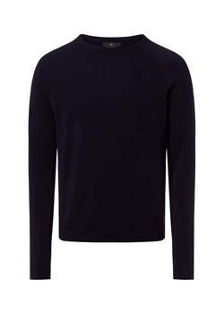 Nils Sundström Męski sweter z dzianiny Mężczyźni Bawełna granatowy marmurkowy ze sklepu vangraaf w kategorii Swetry męskie - zdjęcie 188006266