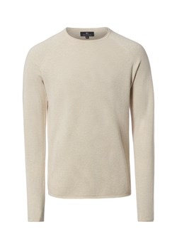 Nils Sundström Męski sweter z dzianiny Mężczyźni Bawełna beżowy marmurkowy ze sklepu vangraaf w kategorii Swetry męskie - zdjęcie 188006267