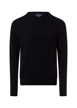 Nils Sundström Męski sweter z dzianiny Mężczyźni Bawełna granatowy jednolity ze sklepu vangraaf w kategorii Swetry męskie - zdjęcie 188006278