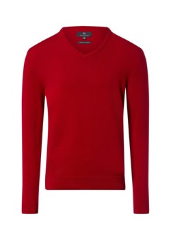 Nils Sundström Męski sweter z dzianiny Mężczyźni Bawełna czerwony jednolity ze sklepu vangraaf w kategorii Swetry męskie - zdjęcie 188006295