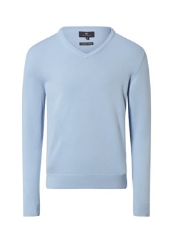 Nils Sundström Męski sweter z dzianiny Mężczyźni Bawełna jasnoniebieski jednolity ze sklepu vangraaf w kategorii Swetry męskie - zdjęcie 188006296