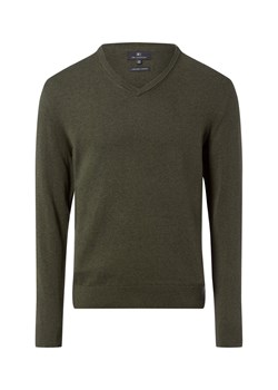 Nils Sundström Męski sweter z dzianiny Mężczyźni Bawełna khaki marmurkowy ze sklepu vangraaf w kategorii Swetry męskie - zdjęcie 188006299