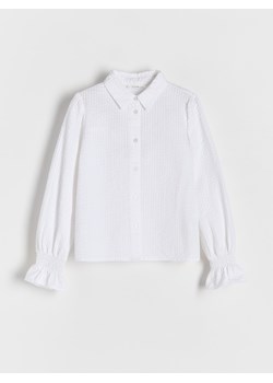 Reserved - Bawełniana koszula - złamana biel ze sklepu Reserved w kategorii Koszule dziewczęce - zdjęcie 188006667