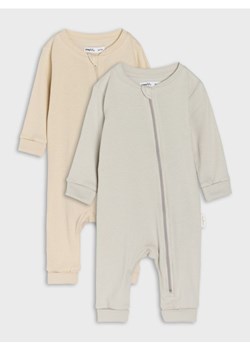 Sinsay - Bawełniany pajacyk 2 pack - szary ze sklepu Sinsay w kategorii Body niemowlęce - zdjęcie 188007536