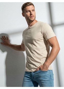 Sinsay - Bawełniana koszulka basic - kremowy ze sklepu Sinsay w kategorii T-shirty męskie - zdjęcie 188007537