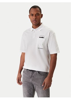 KARL LAGERFELD Polo 745127 561225 Biały Regular Fit ze sklepu MODIVO w kategorii T-shirty męskie - zdjęcie 188007707