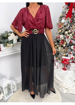 Czerwona Cekinowa Sukienka Maxi ze sklepu ModnaKiecka.pl w kategorii Sukienki - zdjęcie 188008439