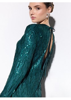 Mohito - Błyszcząca butelkowa sukienka mini - ciemny zielony ze sklepu Mohito w kategorii Sukienki - zdjęcie 188008586