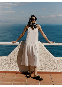 Reserved - Sukienka z modalem - biały ze sklepu Reserved w kategorii Sukienki - zdjęcie 188010056