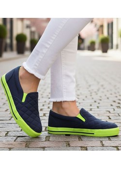 Granatowo zielone dziewczęce tenisówki /D6-3 15901 T079/ ze sklepu Pantofelek24.pl w kategorii Trampki dziecięce - zdjęcie 188010155