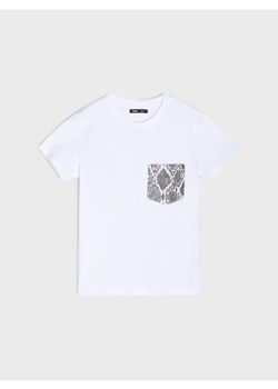 Sinsay - Koszulka z kieszenią w zwierzęcy wzór - biały ze sklepu Sinsay w kategorii Bluzki damskie - zdjęcie 188010645