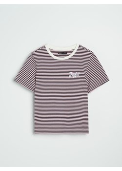 Sinsay - Koszulka w paski z haftowanym napisem - wielobarwny ze sklepu Sinsay w kategorii Bluzki damskie - zdjęcie 188010648
