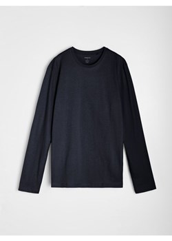 Sinsay - Bawełniana koszulka z długimi rękawami - granatowy ze sklepu Sinsay w kategorii T-shirty męskie - zdjęcie 188010655