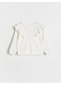 Reserved - Bluzka z falbanką - złamana biel ze sklepu Reserved w kategorii Bluzki dziewczęce - zdjęcie 188011157