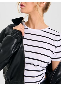 Sinsay - Bawełniana koszulka w paski - Inny ze sklepu Sinsay w kategorii Bluzki damskie - zdjęcie 188011469