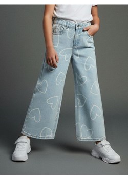 Sinsay - Jeansy wide leg z efektem sprania - szary ze sklepu Sinsay w kategorii Spodnie dziewczęce - zdjęcie 188011489