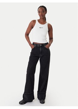 Karl Lagerfeld Jeans Top B1W18024 Écru Slim Fit ze sklepu MODIVO w kategorii Bluzki damskie - zdjęcie 188013548