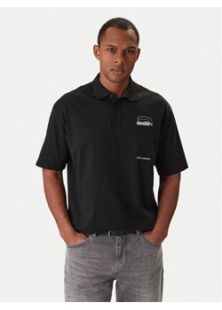 KARL LAGERFELD Polo 745127 561225 Czarny Regular Fit ze sklepu MODIVO w kategorii T-shirty męskie - zdjęcie 188013645