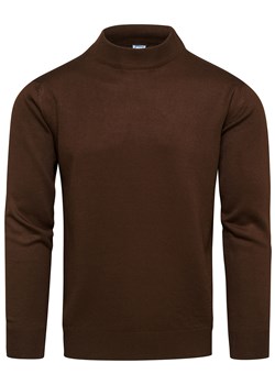 Sweter męski półgolf brązowy basic Recea ze sklepu Recea.pl w kategorii Swetry męskie - zdjęcie 188016047