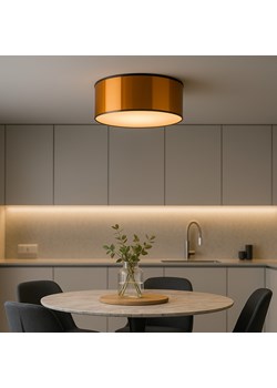 Nowoczesna lampa sufitowa do jadalni w odcieniach miedzi DUBAJ MIRROR fi - 40 cm ze sklepu Lysne w kategorii Lampy sufitowe - zdjęcie 188016966