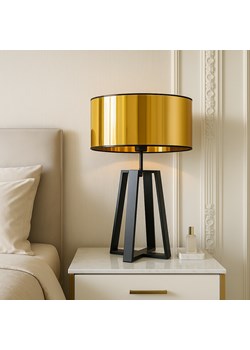 Czarno-złota lampa stołowa do salonu THOR MIRROR ze sklepu Lysne w kategorii Lampy stołowe - zdjęcie 188017016