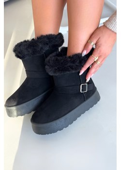Damskie Śniegowce Z Futerkiem I Klamrą Czarne Jesella ze sklepu ZAZOO w kategorii Śniegowce damskie - zdjęcie 188017117