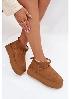 Damskie Śniegowce Z Zamszu Camel Mairene ze sklepu ZAZOO w kategorii Śniegowce damskie - zdjęcie 188017187