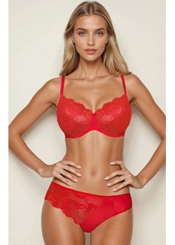 Koronkowy biustonosz miękki soft czerwony Cleo II, Kolor czerwony, Rozmiar 65C, PariPari Lingerie ze sklepu Intymna w kategorii Biustonosze - zdjęcie 188017848