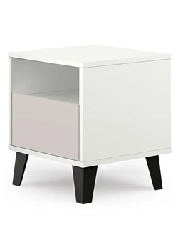 Skandynawski stolik nocny z szufladą biały + kaszmir W0-P34 ze sklepu Edinos.pl w kategorii Stoliki i szafki nocne - zdjęcie 188018066