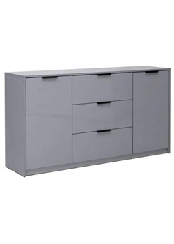 Szara długa komoda z 3 szufladami szara lawa połysk R1-R89 ze sklepu Edinos.pl w kategorii Komody - zdjęcie 188018147