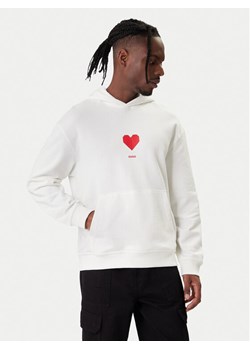 HUGO Bluza Dalentinos 50554025 Biały Relaxed Fit ze sklepu MODIVO w kategorii Bluzy męskie - zdjęcie 188018926
