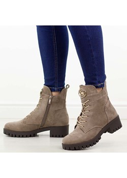 C.Szare botki damskie na traperze M.Daszyński 1813-38 ze sklepu suzana.pl w kategorii Workery damskie - zdjęcie 188019259
